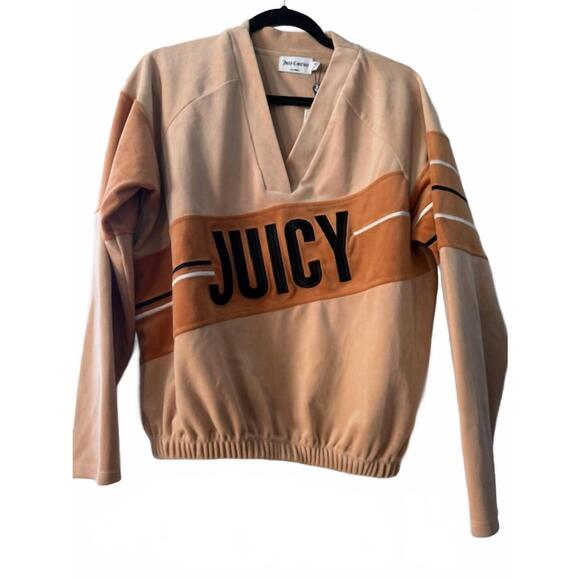 JUICY COUTURE Tops - NEW JUICY COUTURE women's raglan velour pullover top in tan
